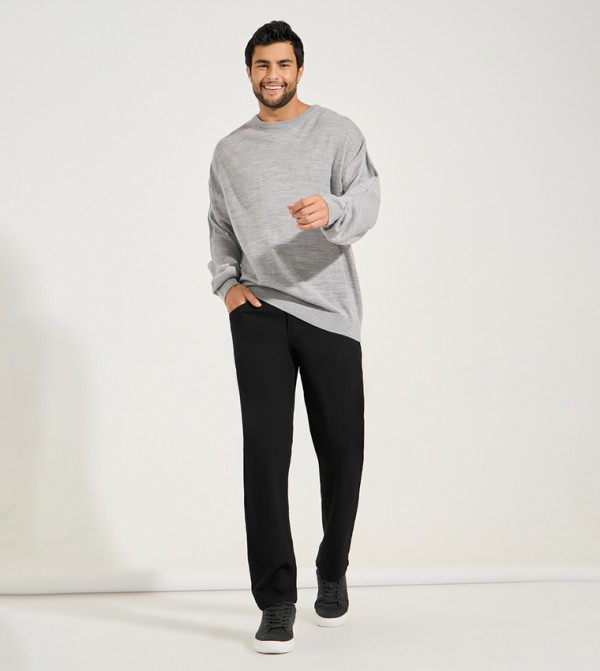 برودكت برودكت - رمادي Round Neck Sweaters