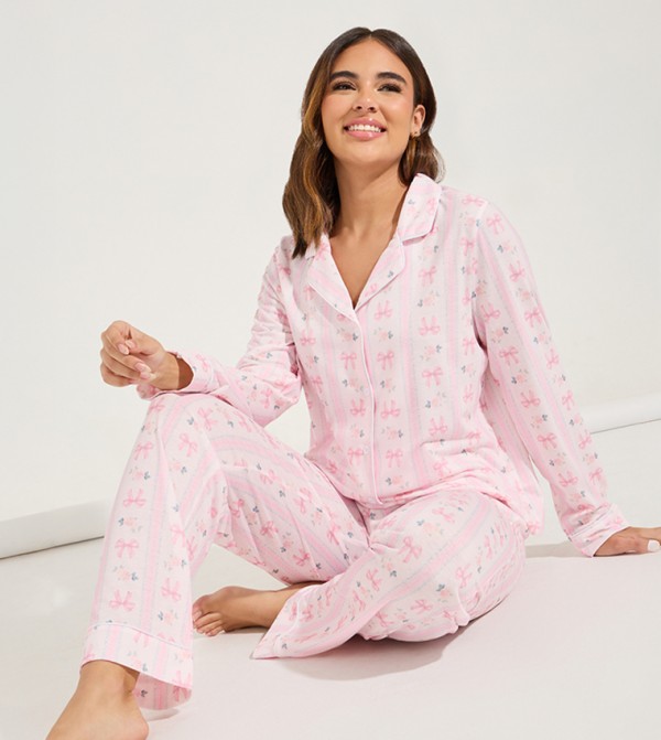 Styli  Sleepwears & Loungewears - Pink Pyjama Set