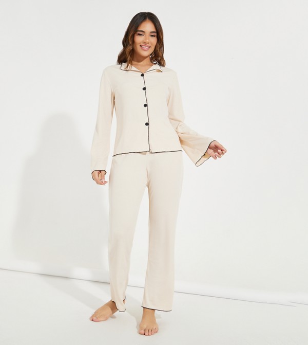 ستايلي  ملابس - كريمي  Pyjama Set