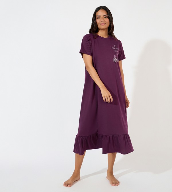 Styli Styli - Purple Night Dress & Gowns
