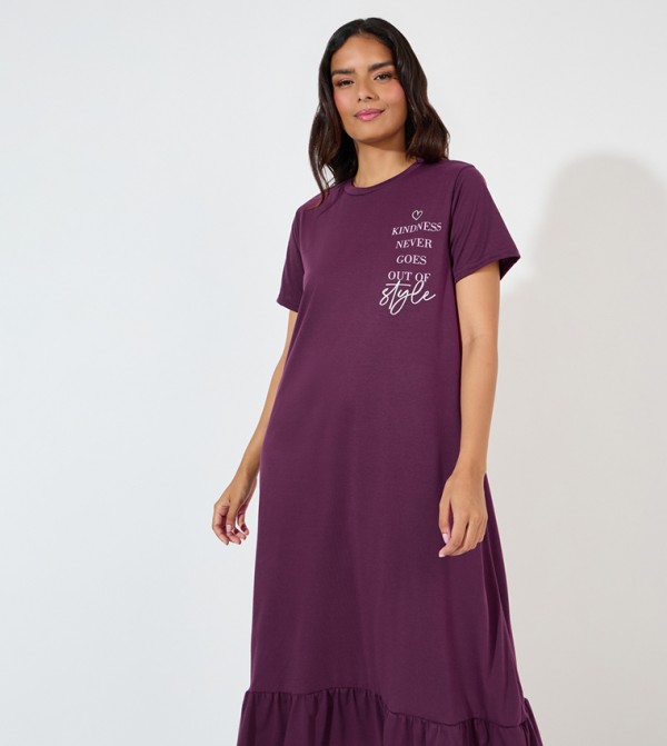 Styli Styli - Purple Night Dress & Gowns