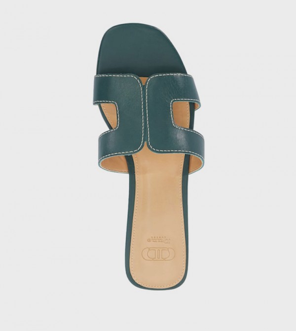 Dune London  Flat Sandals - Green Flat Sandals