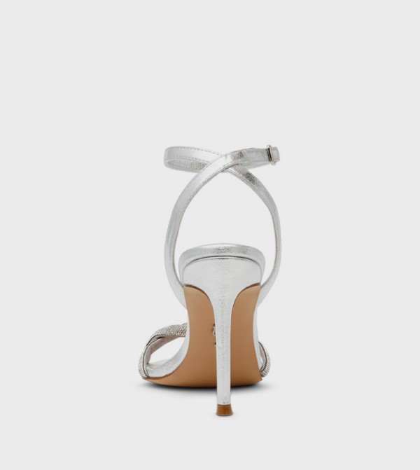 ستيف مادن  صنادل كعب عالي - فضي كعب