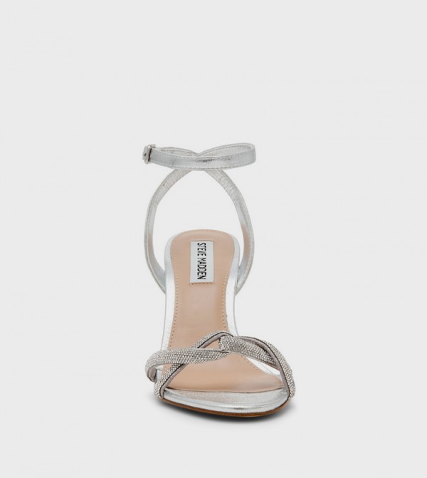 ستيف مادن  صنادل كعب عالي - فضي كعب