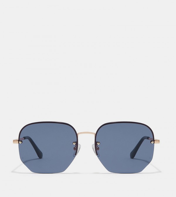 BlackOut  - Gold Round Sunglasses