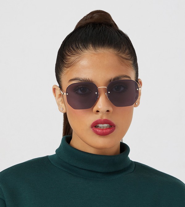 BlackOut  - Gold Round Sunglasses