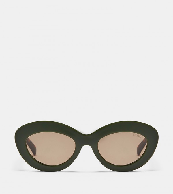 بلاك أوت  - أخضر Round Sunglasses