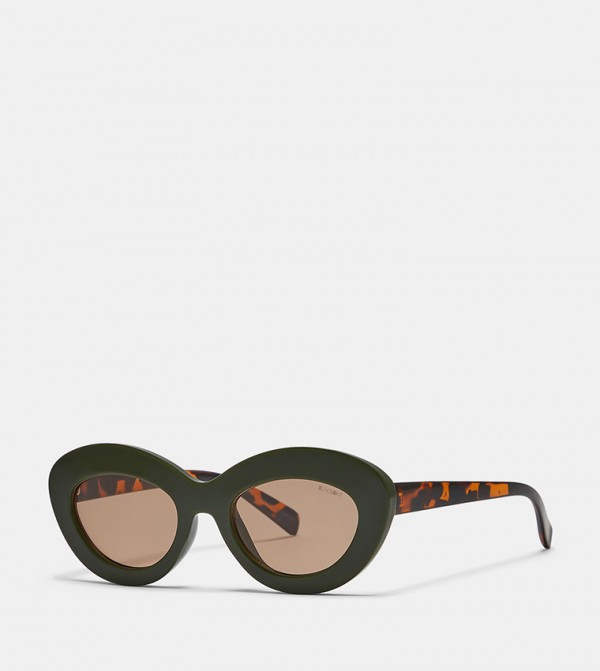 بلاك أوت  - أخضر Round Sunglasses