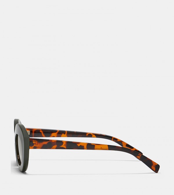 بلاك أوت  - أخضر Round Sunglasses