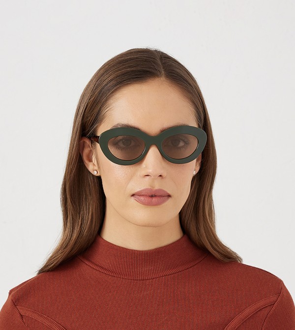 بلاك أوت  - أخضر Round Sunglasses