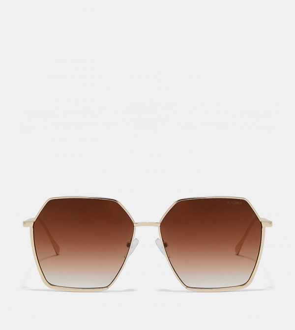 بلاك أوت بلاك أوت - ذهبي Round Sunglasses