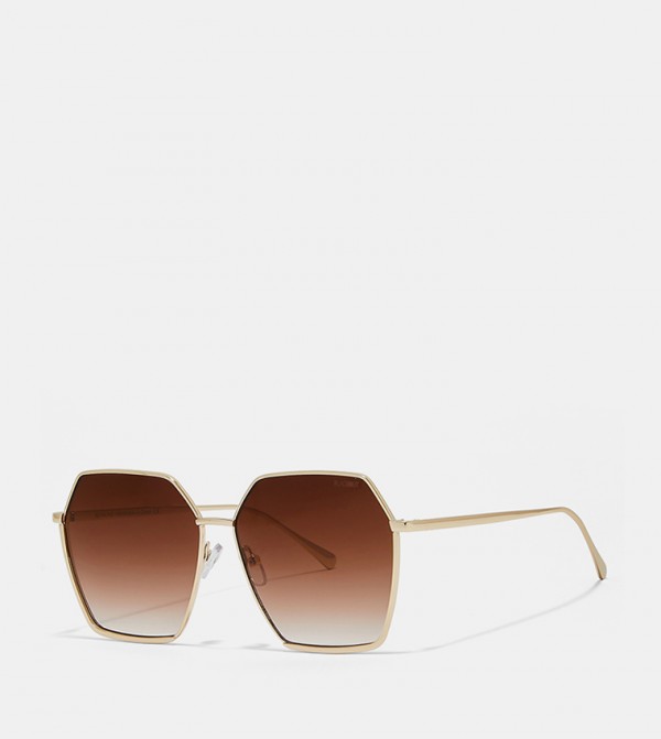 بلاك أوت بلاك أوت - ذهبي Round Sunglasses