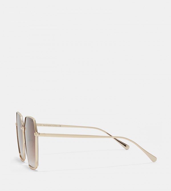 بلاك أوت بلاك أوت - ذهبي Round Sunglasses