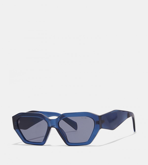 BlackOut  - Blue Round Sunglasses