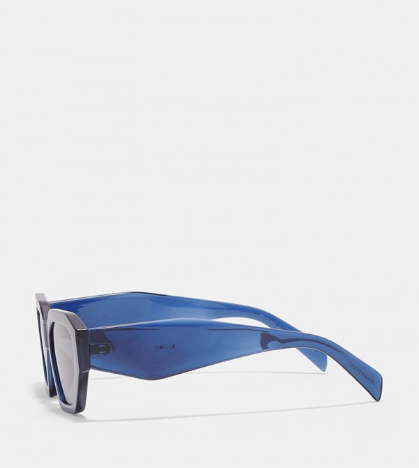 BlackOut  - Blue Round Sunglasses