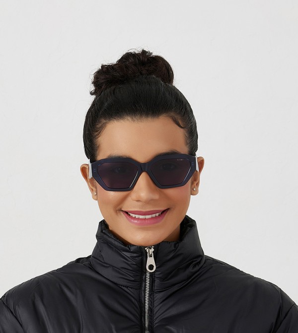 BlackOut  - Blue Round Sunglasses