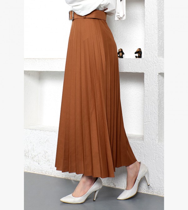 تستر دنياسي - أوتليت  - بني  Midi Skirts