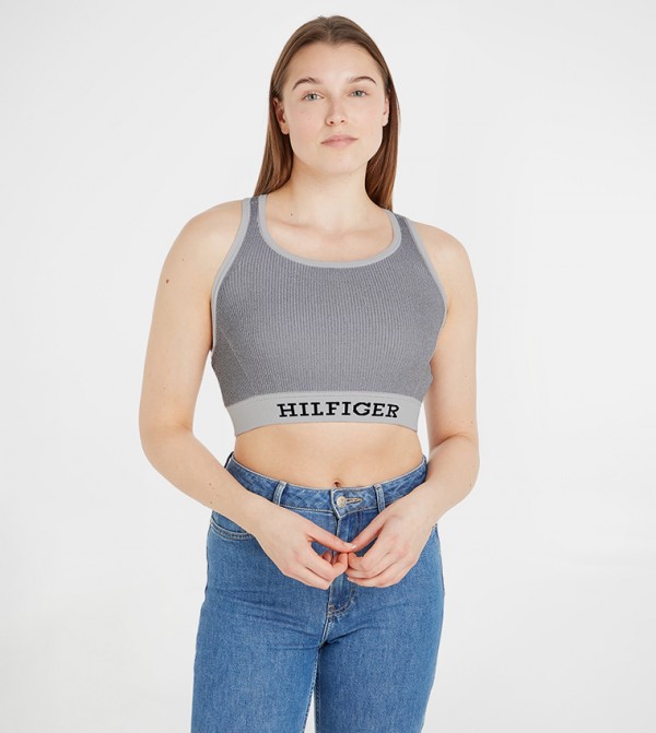 تومي هيلفيغر حمالات الصدر الرياضية - رمادي حمالات الصدر الرياضية