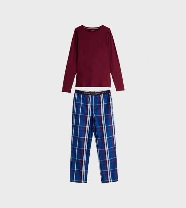 تومي هيلفيغر  ملابس النوم  - بورغندي Pyjama Set