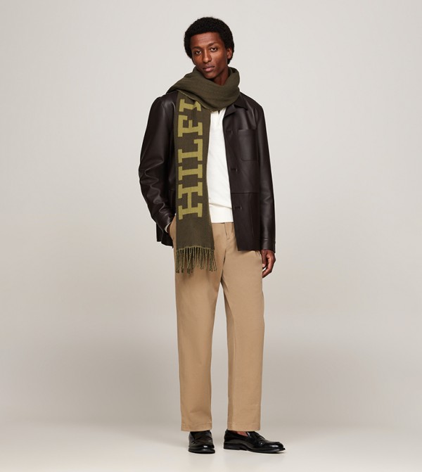 Tommy Hilfiger  Scarves - Khaki Woollen Scarves