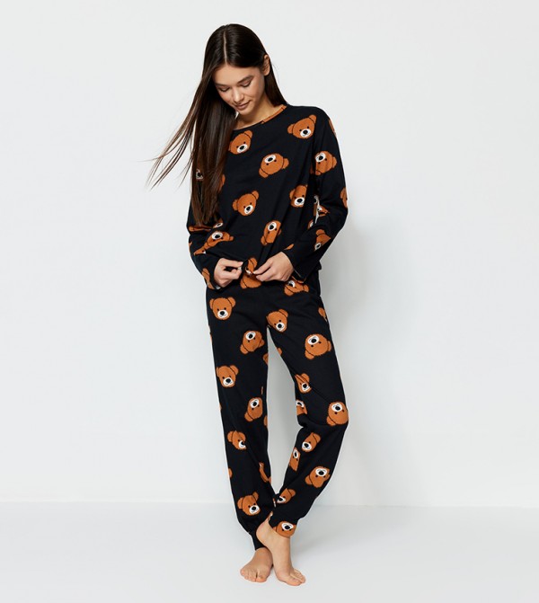 Trendyol  Clothing - ANTHRACITE Nightsuits/Pyjama Set