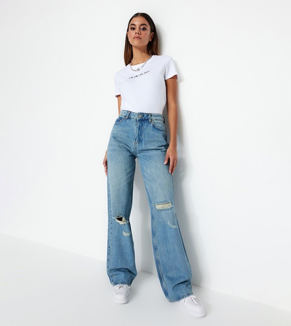 Trendyol  dd831b4f-3dfe-4bff-9299-4655949734af - Blue Bootcut Jeans