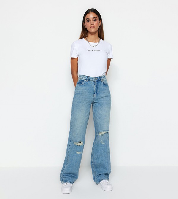 Trendyol  dd831b4f-3dfe-4bff-9299-4655949734af - Blue Bootcut Jeans