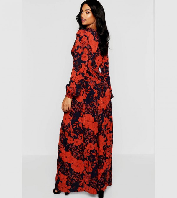 boohoo  print-on-print-1 - Navy Casual Dresses