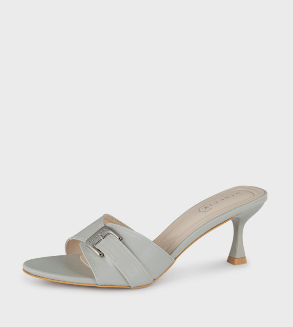 فينتشي  صنادل كعب عالي - رمادي كعب