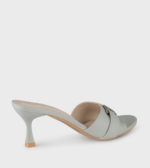 فينتشي  صنادل كعب عالي - رمادي كعب