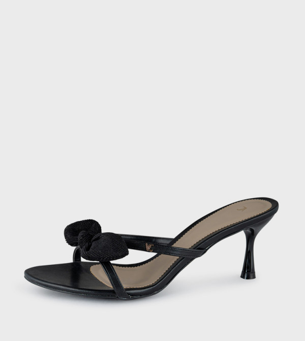 فينتشي  صنادل كعب عالي - أسود كعب