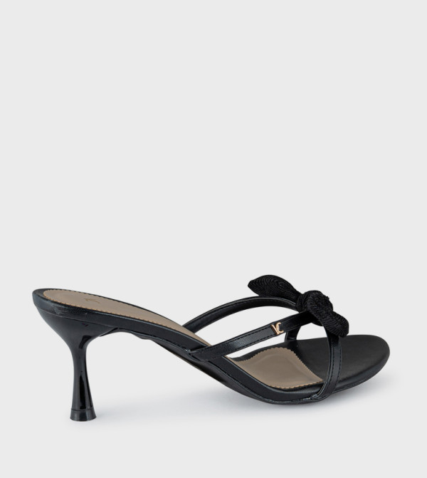 فينتشي  صنادل كعب عالي - أسود كعب