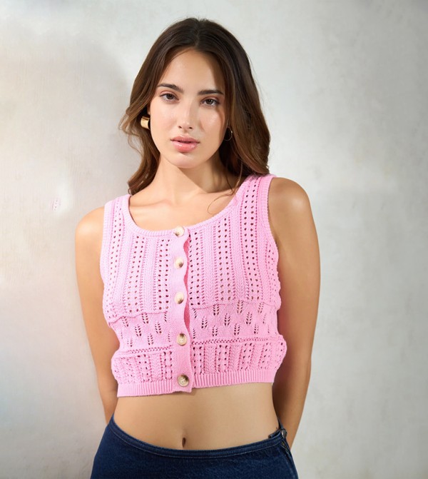 فيرجيو VIRGIO - وردي Cropped Tops