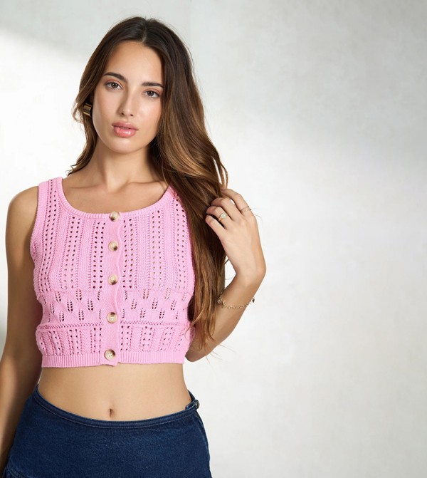 فيرجيو VIRGIO - وردي Cropped Tops
