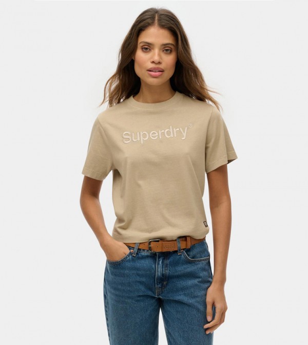 Superdry  - Beige Casual T-Shirts