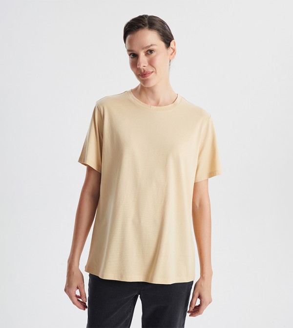 LC Waikiki  - Beige Casual T-Shirts