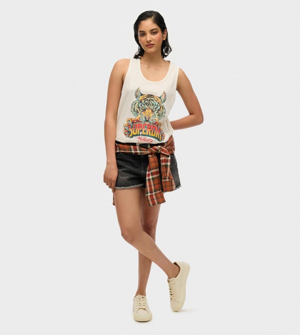 Superdry  - Off White Sleeveless Tops