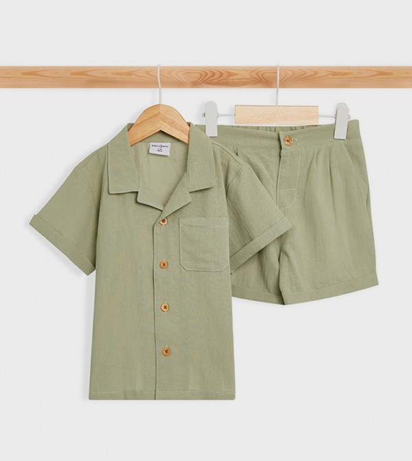 BABIES & MORE  Sets - Green Shirts & Bottoms