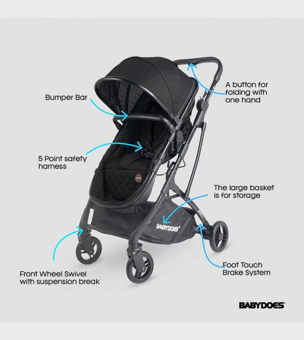 بيبي دوز عربات الأطفال وأنظمة السفر - رمادي داكن عربات الأطفال وأنظمة السفر