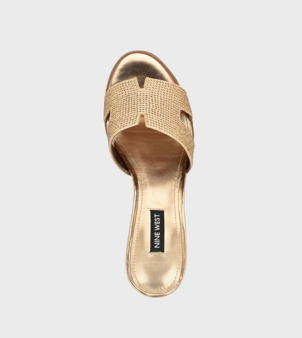 Nine West  ninewest-ramadan - Gold Block Heels