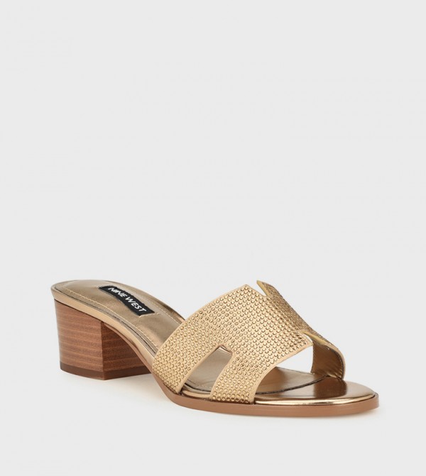 Nine West  ninewest-ramadan - Gold Block Heels