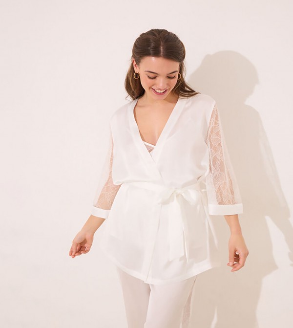 ويمينز سيكريت  ملابس نوم - أبيض Pyjama Set