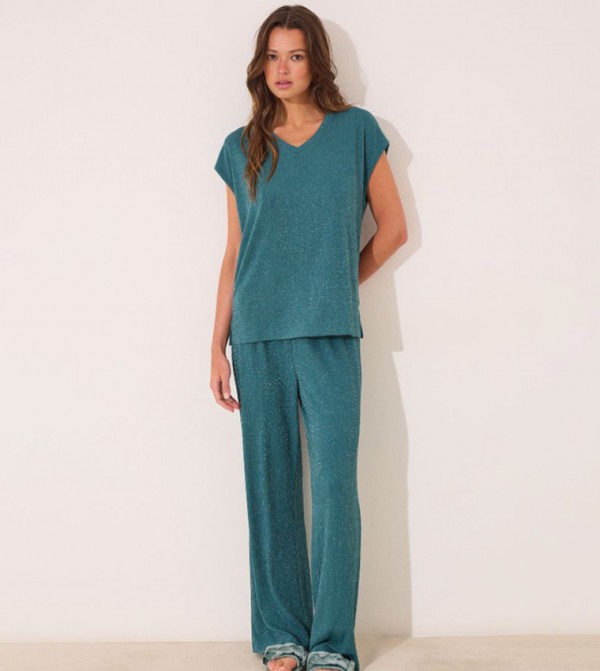 ويمينز سيكريت ويمينز سيكريت - أزرق مخضر Pyjama Set