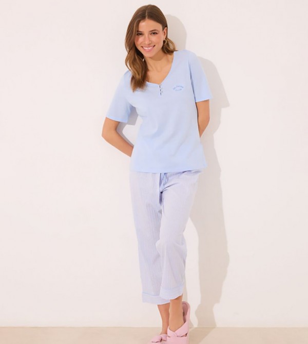 ويمينز سيكريت - أزرق Pyjama Set