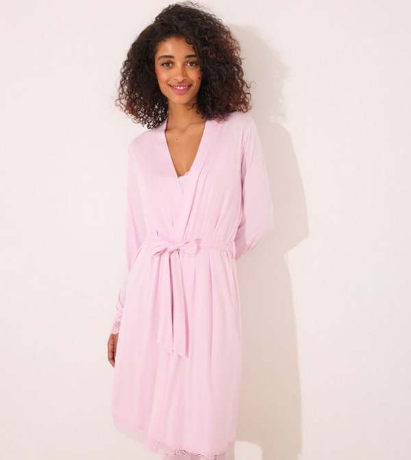 ويمينز سيكريت - وردي Night Robes & Kimonos