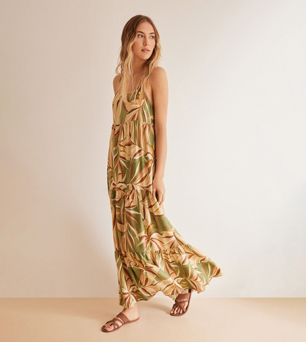 ويمينز سيكريت  Floral-Prints - أخضر Maxi Dresses