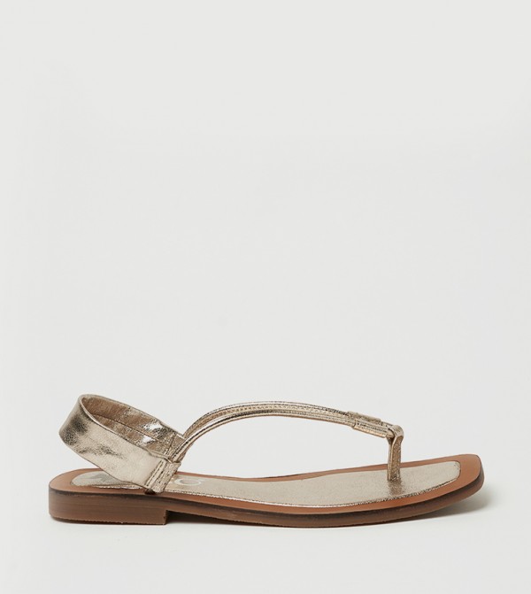 Y.SO  - Gold Flat Sandals
