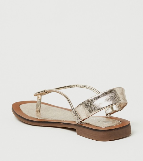 Y.SO  - Gold Flat Sandals