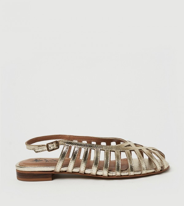 Y.SO  - Gold Flat Sandals