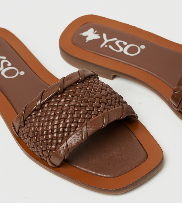 Y.SO  - Tan Flat Sandals